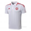 Camiseta Polo del Manchester United 2021-2022 Blanco y Rojo