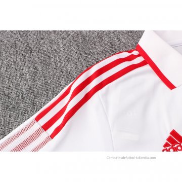 Camiseta Polo del Manchester United 2021-2022 Blanco y Rojo