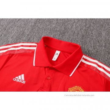 Camiseta Polo del Manchester United UCL 2021-2022 Rojo