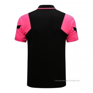 Camiseta Polo del Paris Saint-Germain 2021-2022 Negro y Rosa