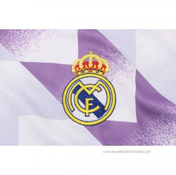 Camiseta Polo del Real Madrid 2022-2023 Blanco y Purpura