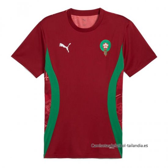 Camiseta Pre Partido del Marruecos 2024 Rojo - Haga un click en la imagen para cerrar