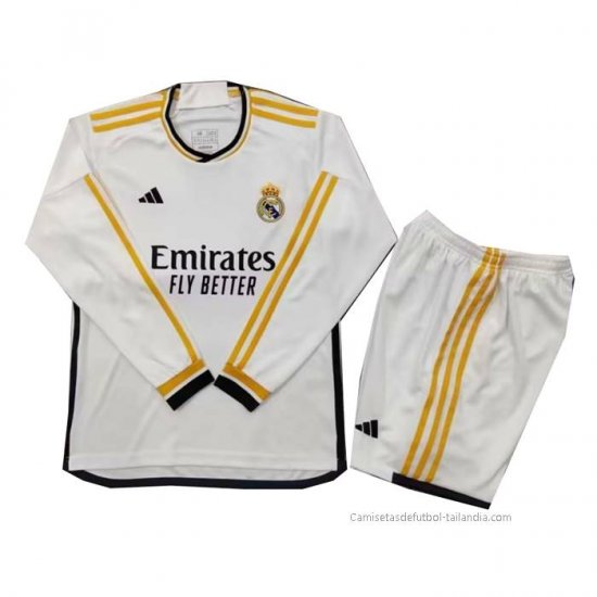 1ª Camiseta Real Madrid Nino Manga Larga 2023-2024 - Haga un click en la imagen para cerrar