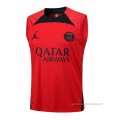 Camiseta de Entrenamiento Paris Saint-Germain Jordan Sin Mangas 2023-2024 Rojo