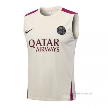 Camiseta de Entrenamiento Paris Saint-Germain Sin Mangas 2023-2024 Albaricoque Camiseta de Entrenamiento Paris Saint-Germain Sin Mangas 2023-2024 Albaricoque