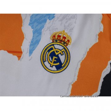 Camiseta de Entrenamiento Real Madrid 2024-2025 Blanco y Amarillo