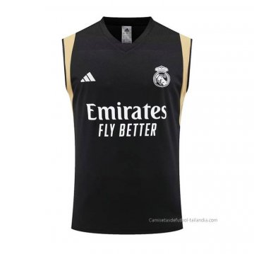 Camiseta de Entrenamiento Real Madrid Sin Mangas 2023-2024 Negro Camiseta de Entrenamiento Real Madrid Sin Mangas 2023-2024 Negro