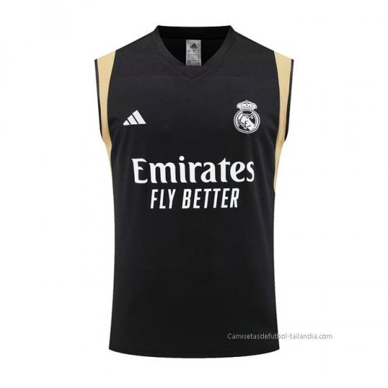 Camiseta de Entrenamiento Real Madrid Sin Mangas 2023-2024 Negro - Haga un click en la imagen para cerrar