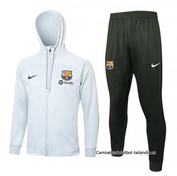 Chandal con Capucha del Barcelona 2023-2024 Blanco Chandal con Capucha del Barcelona 2023-2024 Blanco