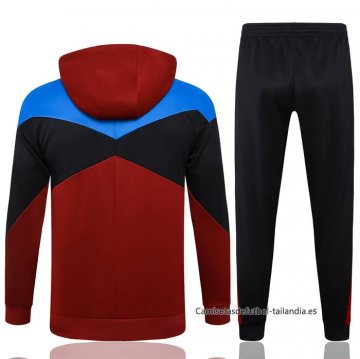 Chandal con Capucha del Barcelona 2024-2025 Rojo