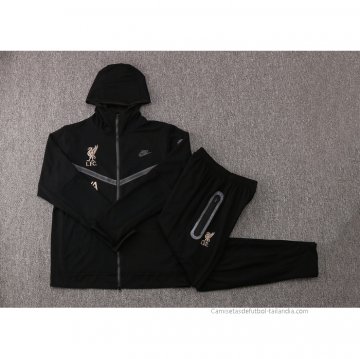 Chandal con Capucha del Liverpool 2021-2022 Negro