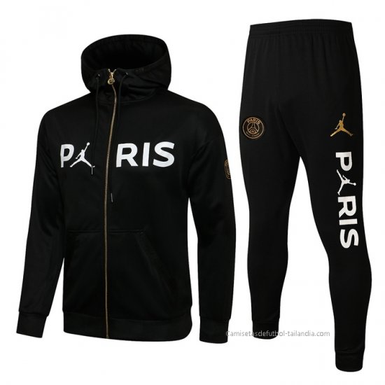 Chandal con Capucha del Paris Saint-Germain Jordan 2021-2022 Negro - Haga un click en la imagen para cerrar