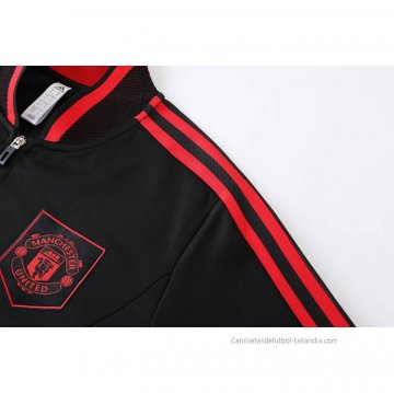 Chandal de Chaqueta del Manchester United 2022-2023 Negro y Rojo