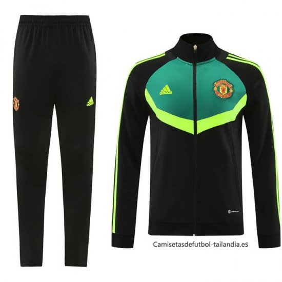 Chandal de Chaqueta del Manchester United 2024-2025 Negro y Verde - Haga un click en la imagen para cerrar