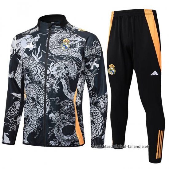 Chandal de Chaqueta del Real Madrid Dragon 2024-2025 Negro - Haga un click en la imagen para cerrar
