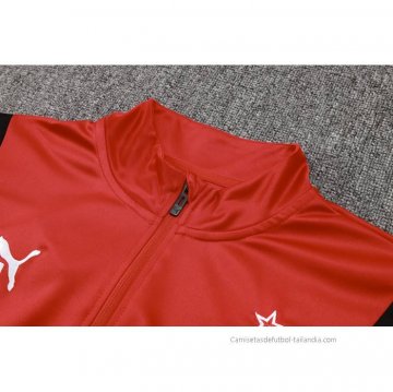 Chandal de Sudadera del AC Milan 2023-2024 Rojo y Blanco