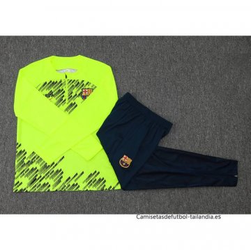 Chandal de Sudadera del Barcelona 2024-2025 Verde Fluorescente