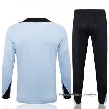 Chandal de Sudadera del Barcelona Nino 2024-2025 Azul Claro