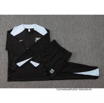 Chandal de Sudadera del Barcelona Nino 2024-2025 Negro y Gris