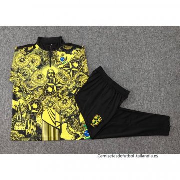 Chandal de Sudadera del Brasil Jesus Nino 2024-2025 Amarillo