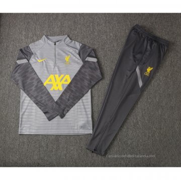 Chandal de Sudadera del Liverpool Nino 2021-2022 Gris