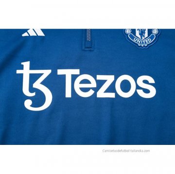 Chandal de Sudadera del Manchester United 2023-2024 Azul