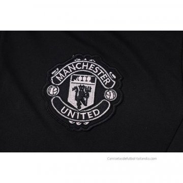 Chandal de Sudadera del Manchester United 2022-2023 Negro y Rosa