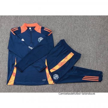 Chandal de Sudadera del Manchester United 2024-2025 Azul