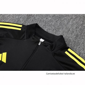 Chandal de Sudadera del Manchester United Nino 2025-2026 Negro Amarillo