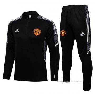 Chandal de Sudadera del Manchester United UCL 2021-2022 Negro Chandal de Sudadera del Manchester United UCL 2021-2022 Negro