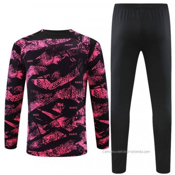 Chandal de Sudadera del Paris Saint-Germain 2022-2023 Negro y Rosa