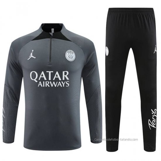 Chandal de Sudadera del Paris Saint-Germain Jordan Nino 2023-2024 Gris - Haga un click en la imagen para cerrar