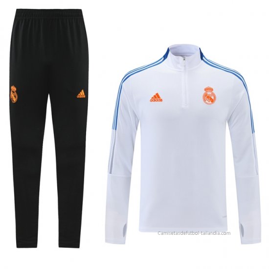 Chandal de Sudadera del Real Madrid 2021-2022 Blanco - Haga un click en la imagen para cerrar