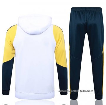 Chandal de Sudadera del Real Madrid 2024-2025 Blanco Amarillo