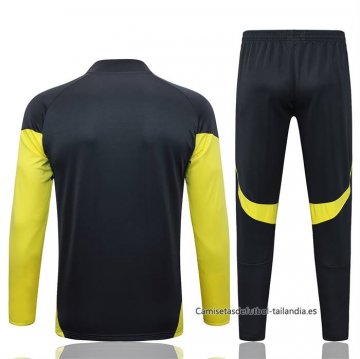 Chandal de Sudadera del Real Madrid 2025-2026 Negro Amarillo