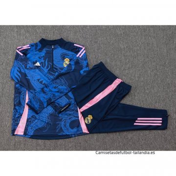 Chandal de Sudadera del Real Madrid Dragon Nino 2024-2025 Azul