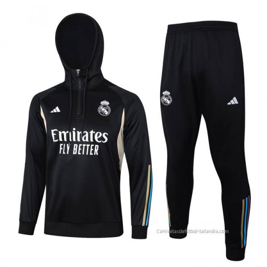 Chandal de Sudadera del Real Madrid Nino 2023-2024 Negro y Blanco - Haga un click en la imagen para cerrar