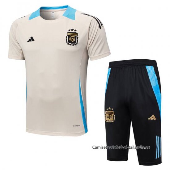 Chandal del Argentina Manga Corta 2024-2025 Amarillo - Pantalon Corto - Haga un click en la imagen para cerrar