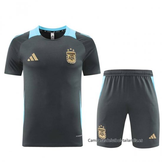 Chandal del Argentina Manga Corta 2024-2025 Gris - Pantalon Corto - Haga un click en la imagen para cerrar