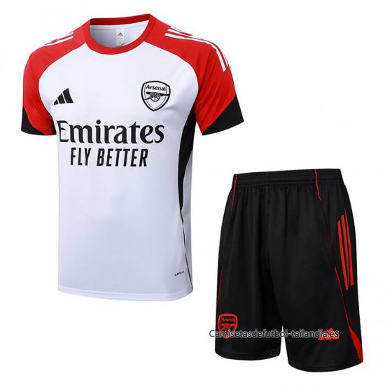Chandal del Arsenal Manga Corta 2025-2026 Blanco - Pantalon Corto - Haga un click en la imagen para cerrar