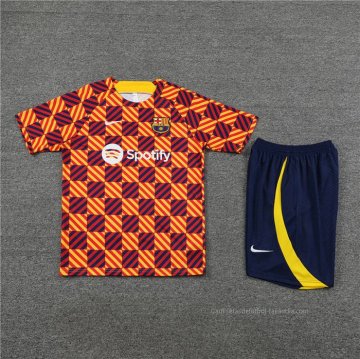 Chandal del Barcelona Manga Corta 2023-2024 Amarillo - Pantalon Corto