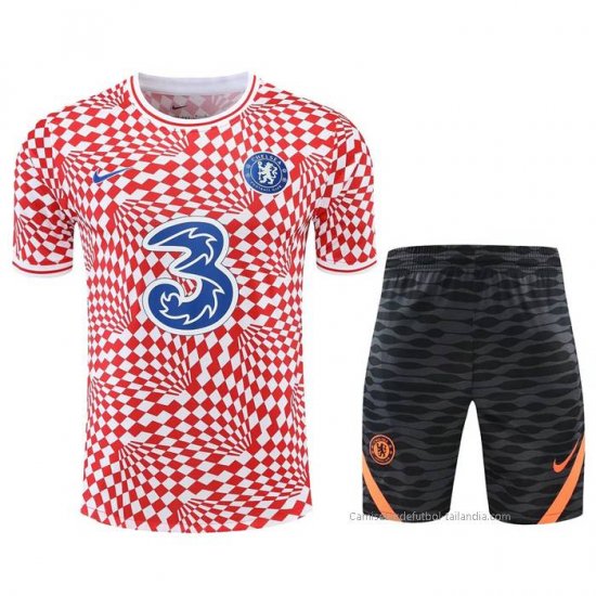 Chandal del Chelsea Manga Corta 2022-2023 Rojo y Blanco - Pantalon Corto - Haga un click en la imagen para cerrar