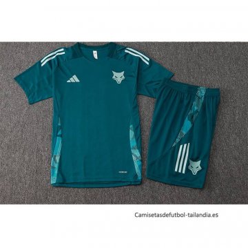 Chandal del Cruzeiro Manga Corta 2024-2025 Verde Pantalon Corto