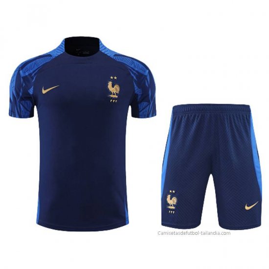 Chandal del Francia Manga Corta 2022-2023 Azul - Pantalon Corto - Haga un click en la imagen para cerrar