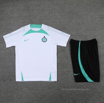 Chandal del Inter Milan Manga Corta 2022-2023 Blanco - Pantalon Corto
