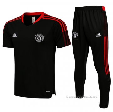 Chandal del Manchester United Manga Corta 2021-2022 Negro Chandal del Manchester United Manga Corta 2021-2022 Negro