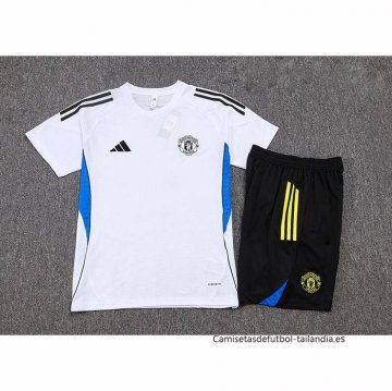 Chandal del Manchester United Manga Corta 2025-2026 Blanco - Pantalon Corto