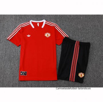 Chandal del Manchester United Manga Corta 2025-2026 Rojo - Pantalon Corto