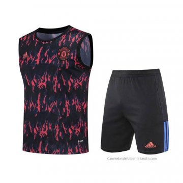 Chandal del Manchester United Sin Mangas 2022-2023 Negro y Rojo Chandal del Manchester United Sin Mangas 2022-2023 Negro y Rojo
