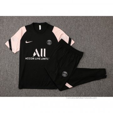 Chandal del Paris Saint-Germain Manga Corta 2021-2022 Negro y Rosa